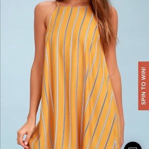 SOLD Lulus Yellow Striped Shift Dress